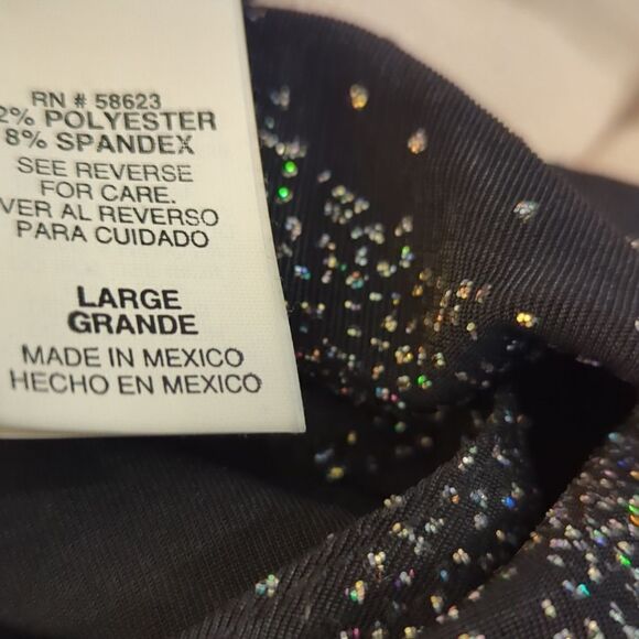 Women's vintage Bentley black sparkly glitter top size large - Picture 3 of 6